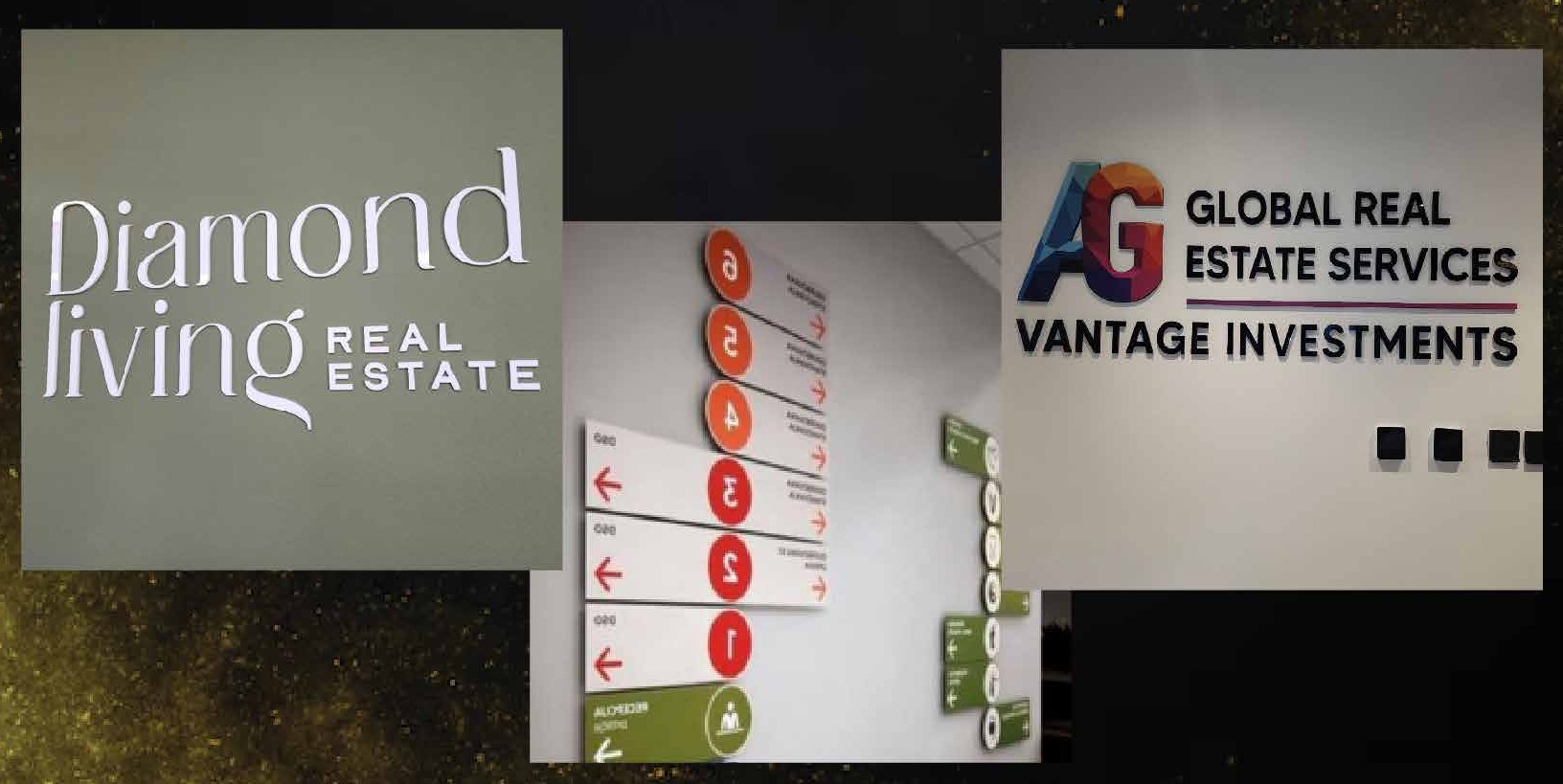 Interior signage and brand lettering